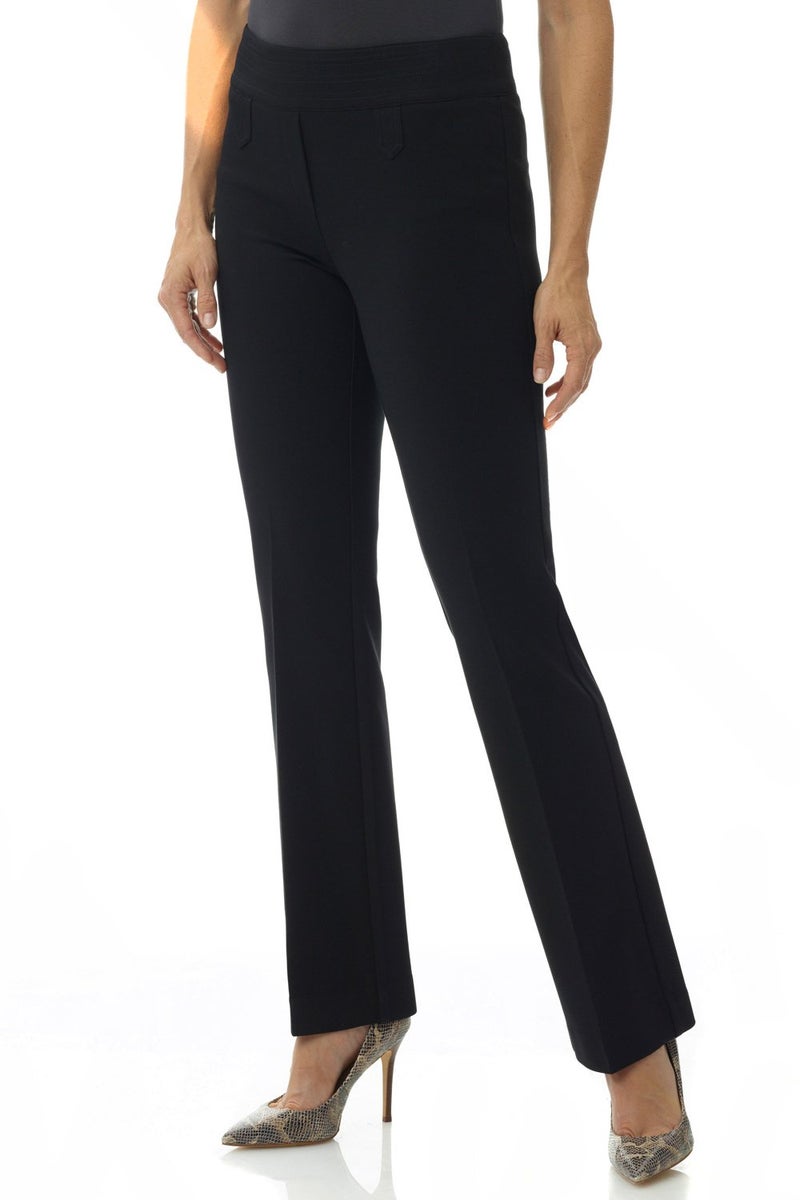 Rekucci Women's Secret Figure Pull-On Knit Bootcut Pant w/Tummy Control (16 Short, Black) - Image 1